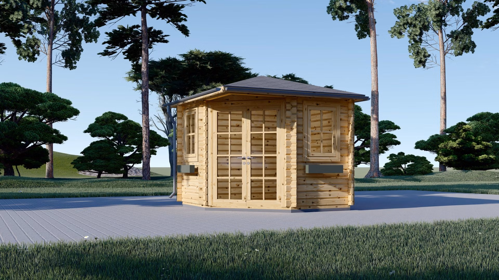 Drevený záhradný domček AIDA (28 mm), 3x3 m, 9 m²