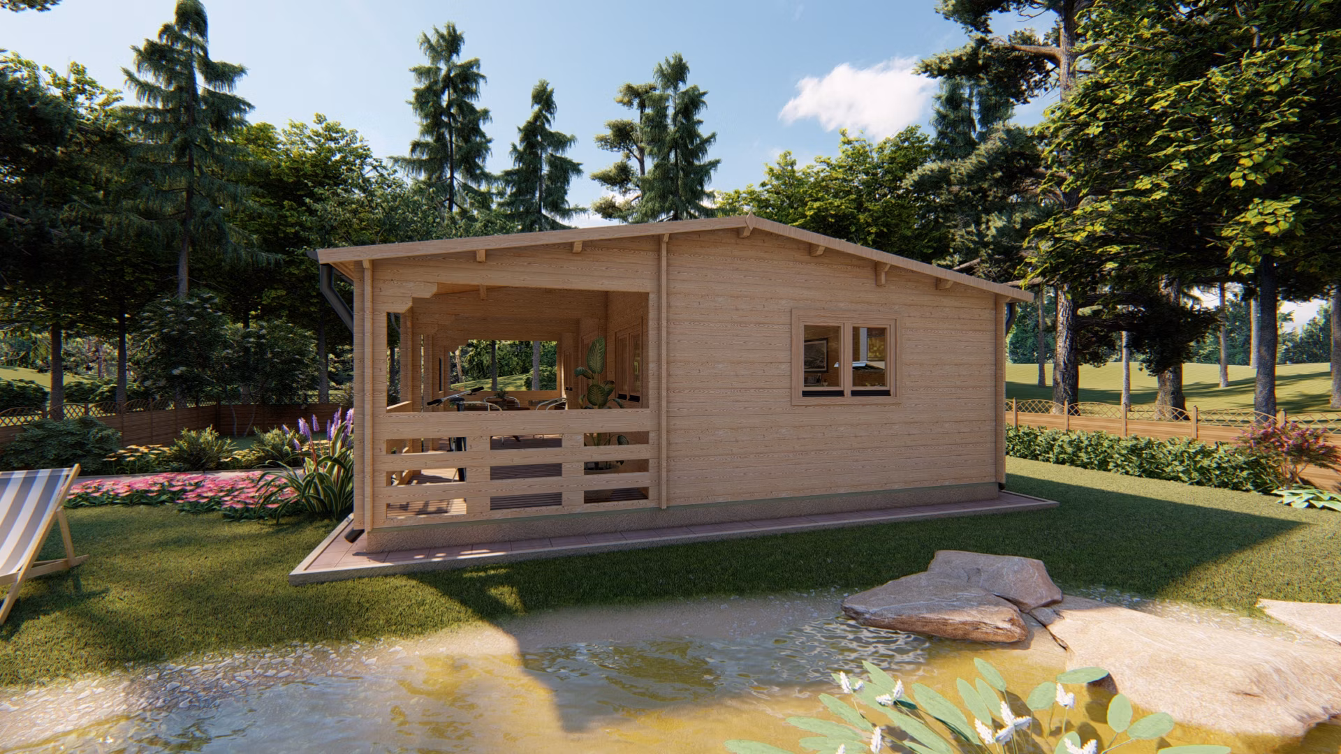 Drevený záhradný domček Alma 8m x 7m