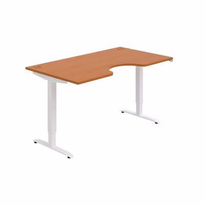 Pracovný stôl Motion Ergo, ZO, 2S, 160x70,5-120,5x90 cm, čerešňa/biela