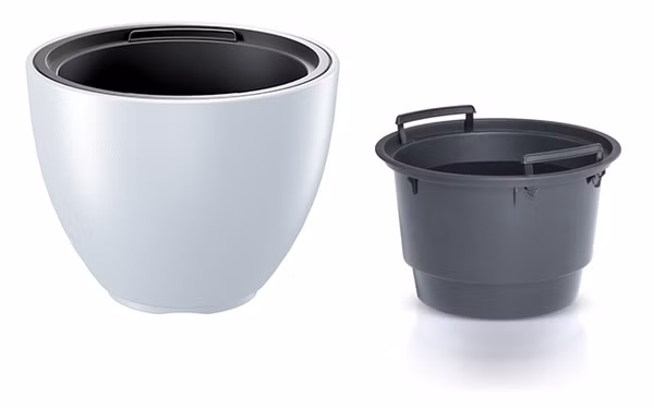 Kvetináč HEOS s vložkou 29,8 cm - farba: biela