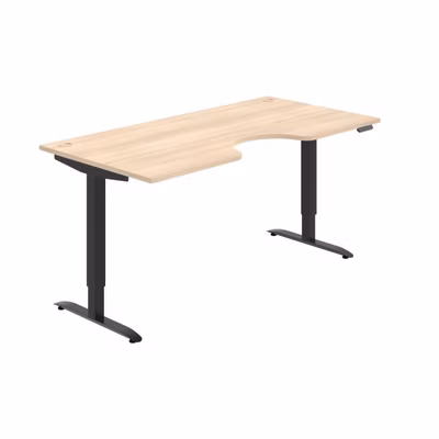 Pracovný stôl Motion Ergo, PO, 2S, 180x70,5-120,5x90 cm, agát/čierna