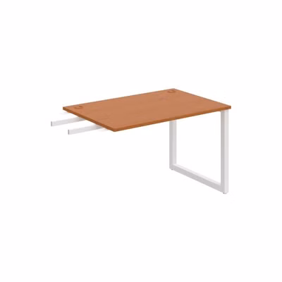 Pracovný stôl UNI O, kolmo reťaziaci, 120x75,5x80 cm, čerešňa/biela