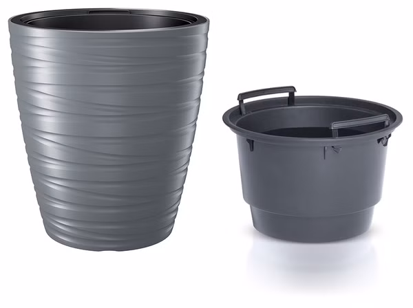 Kvetináč MAZE s vložkou 29,6 cm - farba: sivý kameň