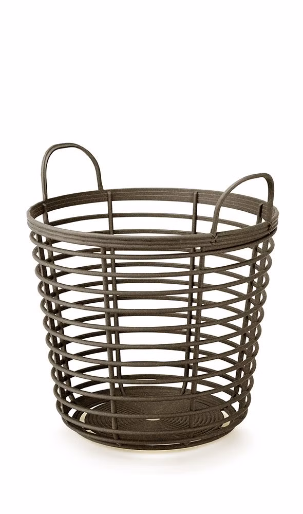 Kôš s držadlami ZANZI BASKET ECO WOOD 43 cm - farba: káva ECO