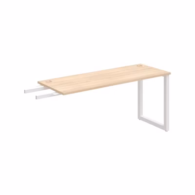 Pracovný stôl UNI O, kolmo reťaziaci, 160x75,5x60 cm, agát/biela