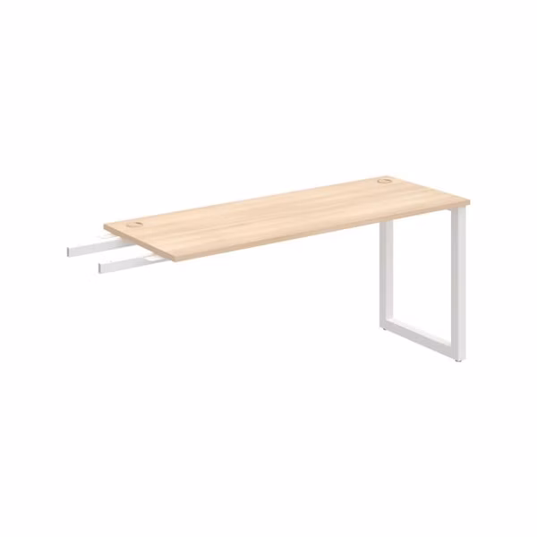 Pracovný stôl UNI O, kolmo reťaziaci, 160x75,5x60 cm, agát/biela