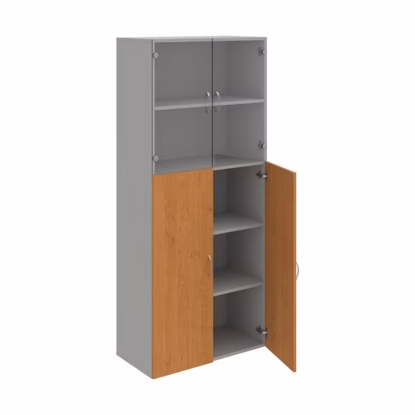 Policová skriňa Drive, 80x185x42 cm, jelša/sivá