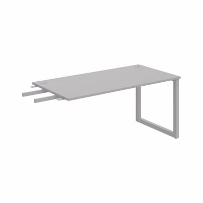 Pracovný stôl UNI O, kolmo reťaziaci, 160x75,5x80 cm, sivá/sivá