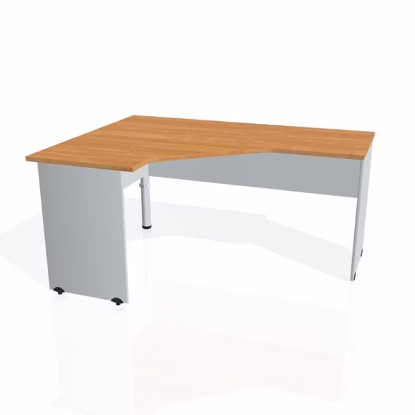 Pracovný stôl Gate, ergo, pravý, 160x75,5x120 cm, jelša/sivá
