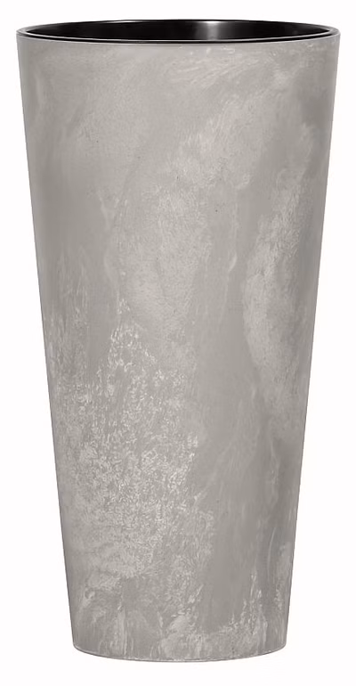 Kvetináč TUBUS SLIM BETON EFFECT s vložkou 20 cm - farba: sivá
