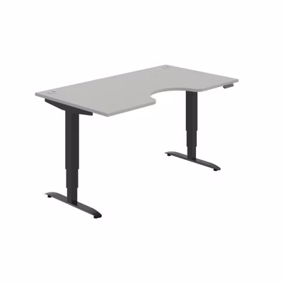 Pracovný stôl Motion Ergo, PO, 3S, 160x61-128x90 cm, sivá/čierna