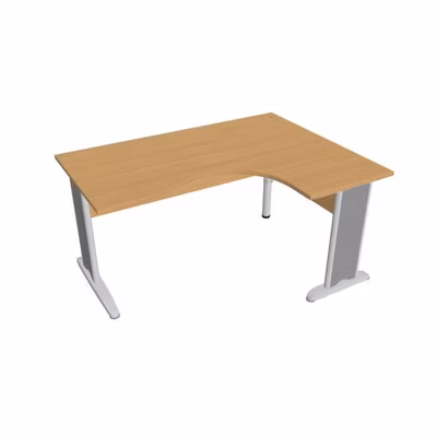 Pracovný stôl Cross, ergo, ľavý, 160x75,5x120 cm, buk/kov