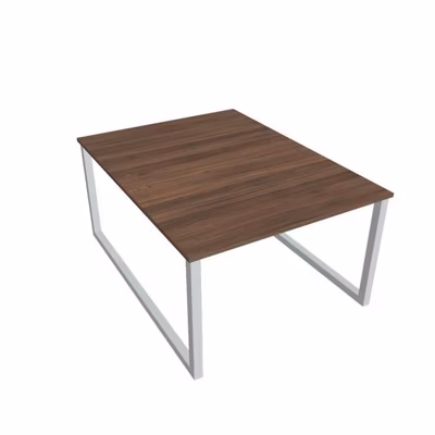 Pracovný stôl UNI O, 120x75,5x160 cm, orech/sivá