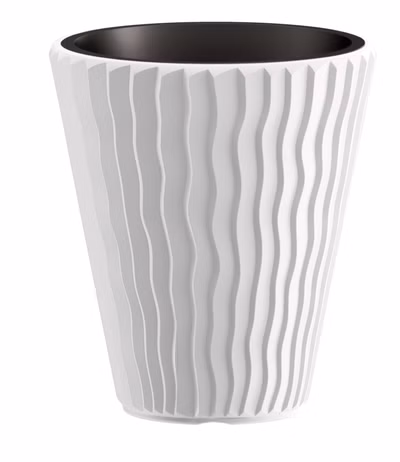 Kvetináč SANDY s vložkou 34,9 cm - farba: biela