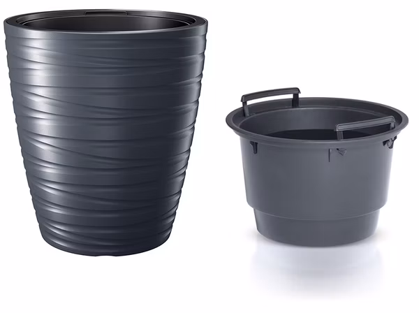 Kvetináč MAZE s vložkou 37,5 cm - farba: antracitová