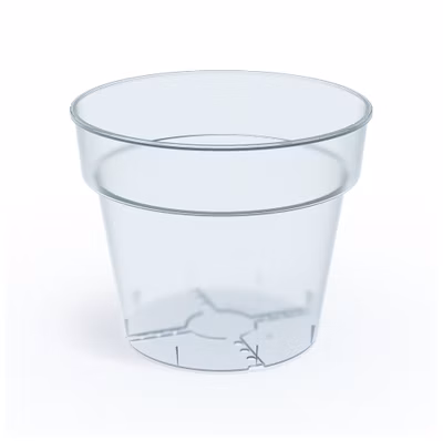 Kvetináč PLANTI 12,4 cm - farba: transparentná