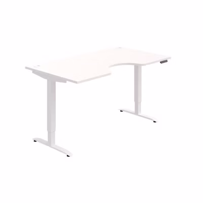 Pracovný stôl Motion Ergo, PO, 2S, 160x70,5-120,5x90 cm, biela/biela