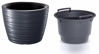 Nízky kvetináč MAZE s vložkou 37,5 cm - farba: antracitová