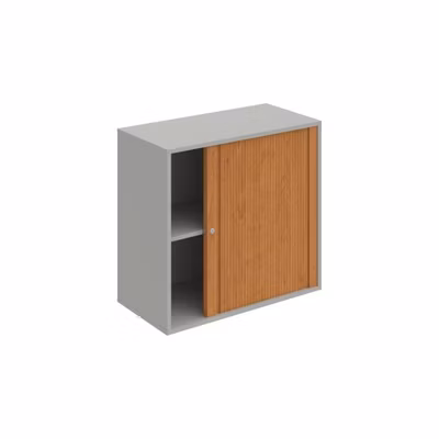 Policová skriňa Drive, zámok, 80x74x40 cm, jelša/sivá