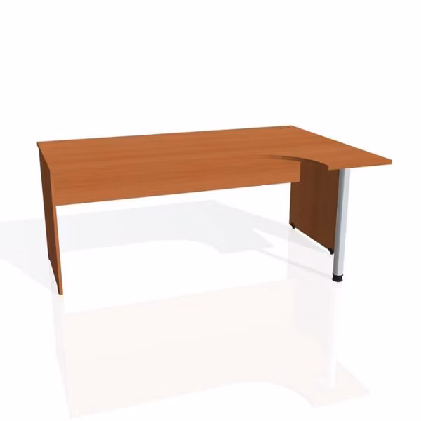 Pracovný stôl Gate, ergo, ľavý, 180x75,5x120 cm, čerešňa/čerešňa
