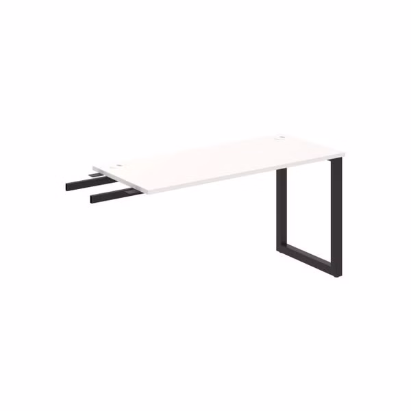 Pracovný stôl UNI O, kolmo reťaziaci, 140x75,5x60 cm, biela/čierna