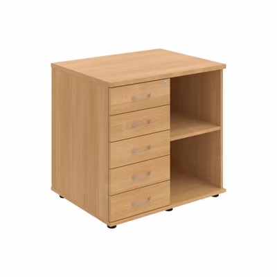 Prídavná skriňa k stolu Hobis, zámok, L, dub / sivá