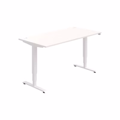 Pracovný stôl RUN, ZO, 3S, 160x64,5-130,5x80 cm, biela/biela