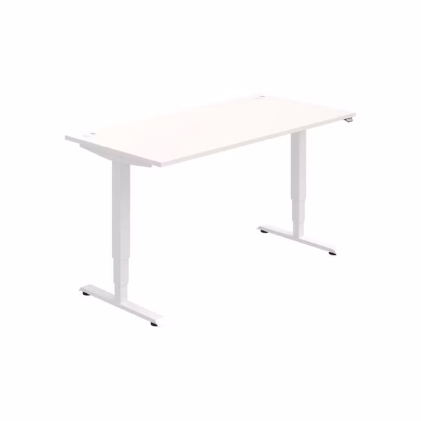 Pracovný stôl RUN, ZO, 3S, 160x64,5-130,5x80 cm, biela/biela