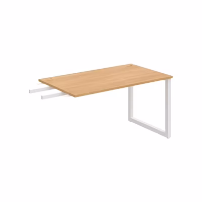 Pracovný stôl UNI O, kolmo reťaziaci, 140x75,5x80 cm, dub/biela