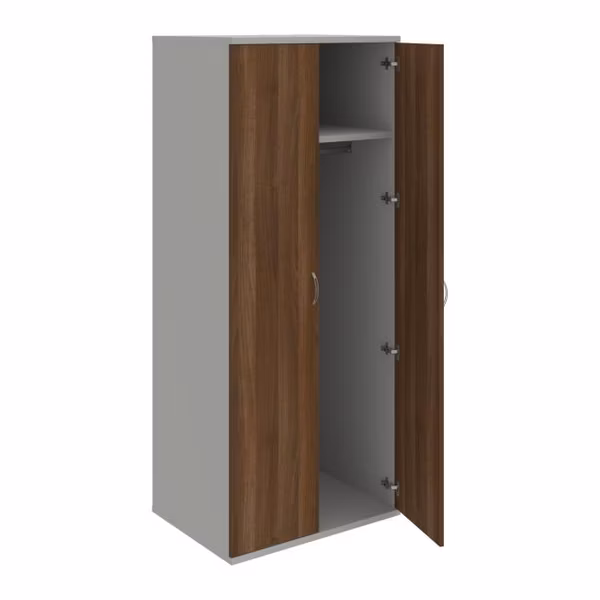 Šatníková policová skriňa Strong, 80x192x60 cm, orech/sivá