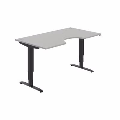 Pracovný stôl Motion Ergo, ZO, 3S, 160x61-128x90 cm, sivá/čierna
