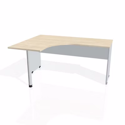 Pracovný stôl Gate, ergo, pravý, 160x75,5x120 cm, agát/sivá