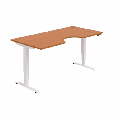 Pracovný stôl Motion Ergo, PO, 3S, 180x61-128x90 cm, čerešňa/biela