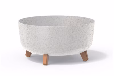 Kvetináč GRACIA LOW ECO WOOD 38 cm - farba: biela ECO