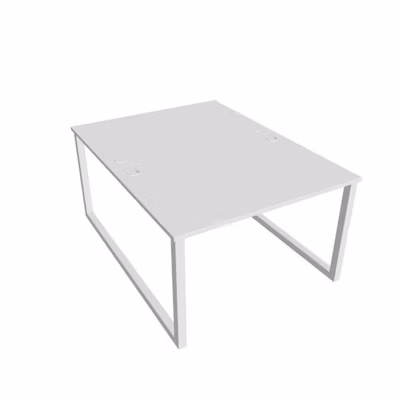 Pracovný stôl UNI O, 120x75,5x160 cm, biela/biela
