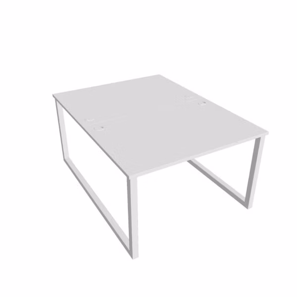 Pracovný stôl UNI O, 120x75,5x160 cm, biela/biela