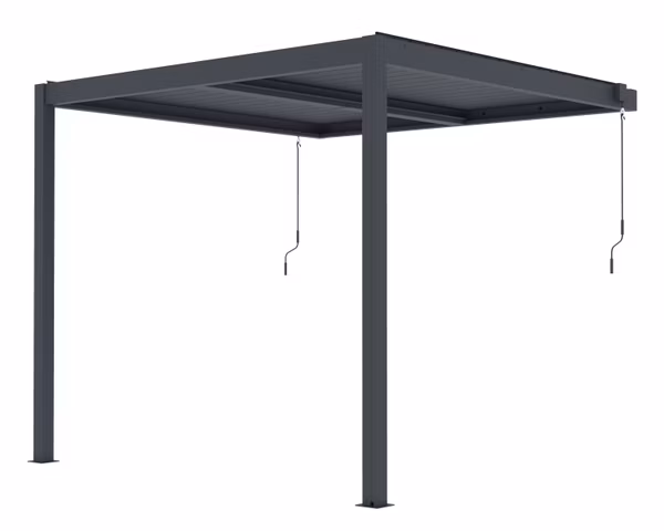 Bioklimatická pergola G21 Trenton 3x3 m, antracitová hliníková