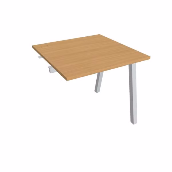 Pracovný stôl UNI A, k pozdĺ. reťazeniu, 80x75,5x80 cm, buk/sivá