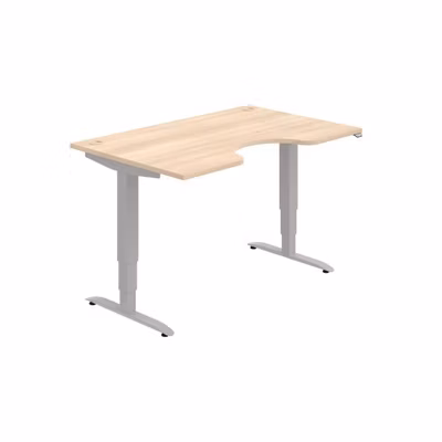 Pracovný stôl Motion Ergo, ZO, 3S, 140x61-128,x90 cm, agát/sivá