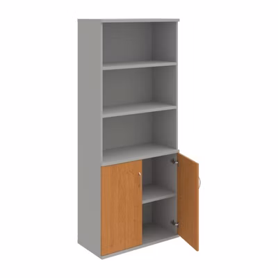 Policová skriňa Strong, 80x192x40 cm, jelša/sivá