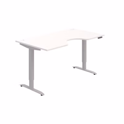 Pracovný stôl Motion Ergo, PO, 2S, 160x70,5-120,5x90 cm, biela/sivá