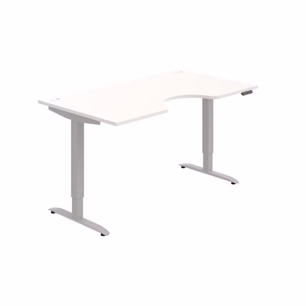 Pracovný stôl Motion Ergo, PO, 2S, 160x70,5-120,5x90 cm, biela/sivá