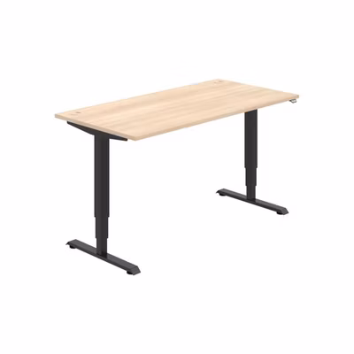 Pracovný stôl RUN, ZO, 3S, 160x64,5-130,5x80 cm, agát/čierna