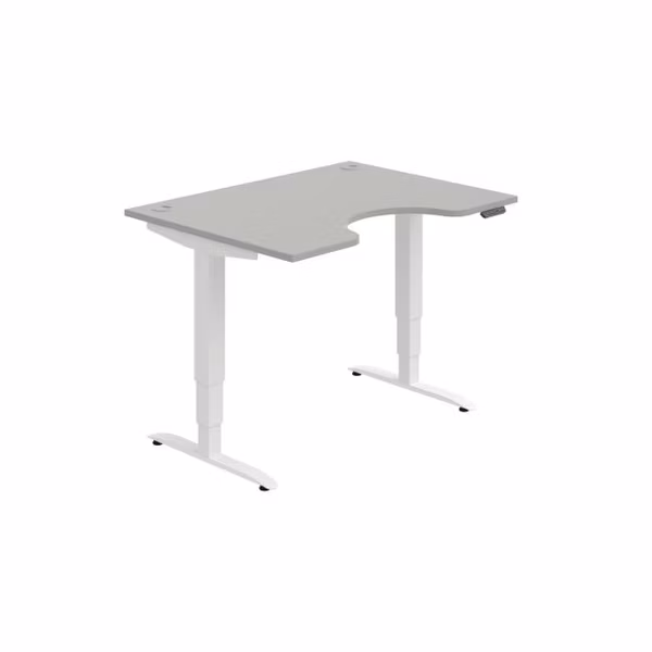 Pracovný stôl Motion Ergo, PO, 3S, 120x61-128x90 cm, sivá/biela
