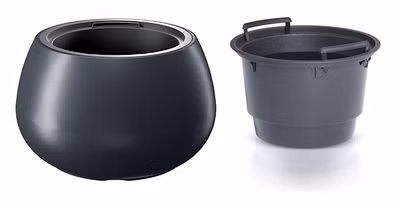 Kvetináč HEOS s vložkou 37 cm - farba: antracitová