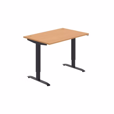 Pracovný stôl Motion, ZO, 2S, 120x70,5-120,5x80 cm, buk/čierna