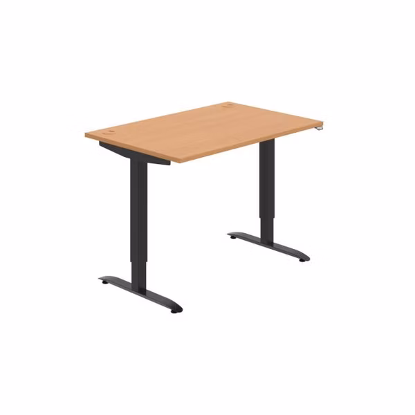 Pracovný stôl Motion, ZO, 2S, 120x70,5-120,5x80 cm, buk/čierna
