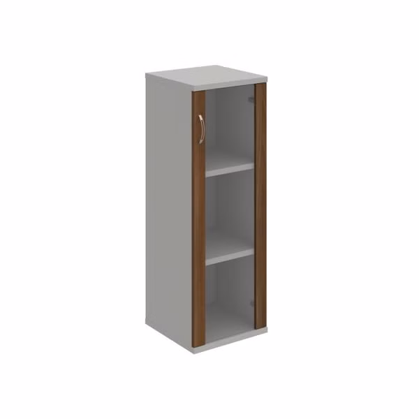 Policová skriňa Strong P, 40x115,2x40 cm, orech/sivá