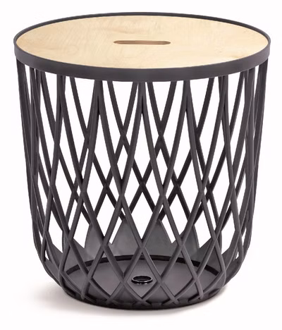 Univerzálny kôš UNIQUBO s dreveným vekom 44,7 cm - farba: antracitová