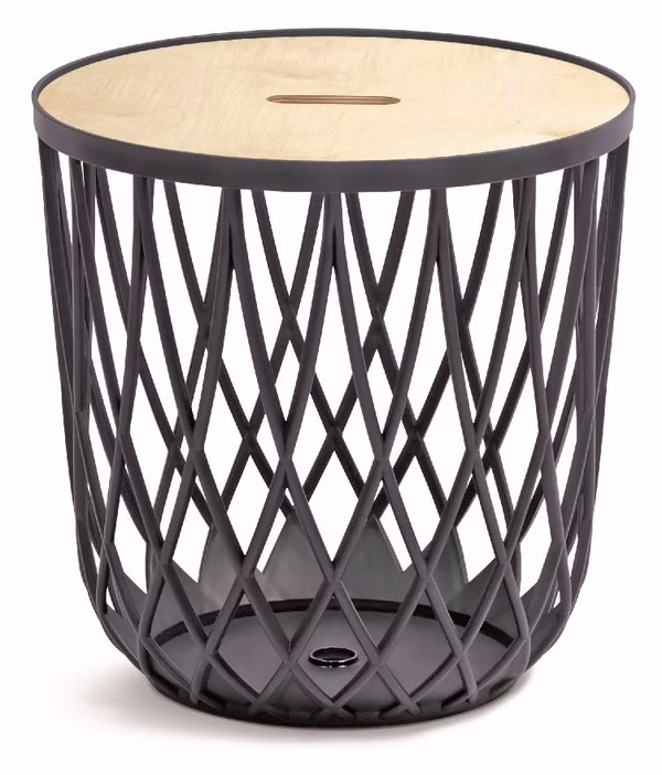 Univerzálny kôš UNIQUBO s dreveným vekom 44,7 cm - farba: antracitová